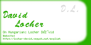 david locher business card